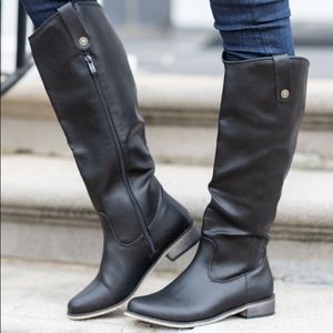 Black Leather Riding Boots